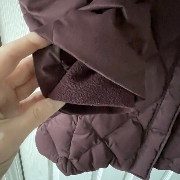 goose down parka coat knee length womens Lg plum wine lightweight 650 fill power - Picture 12 of 15